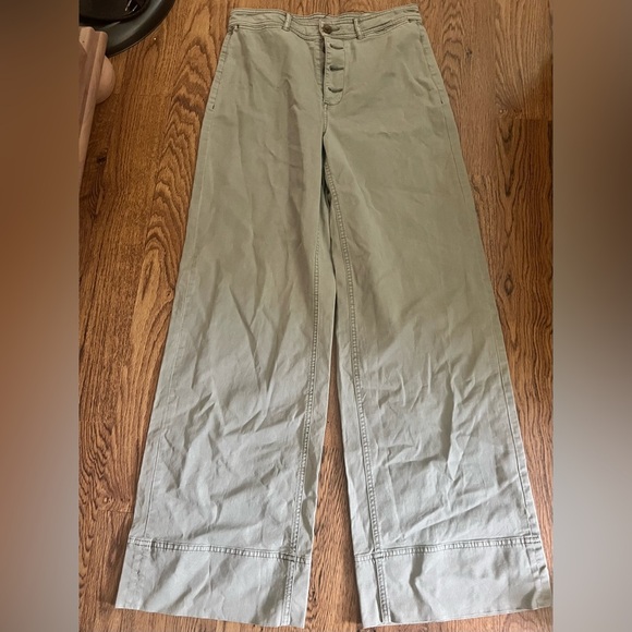 Everlane lightweight wide flare leg chino pants 6 28-29 casual preppy soft - Picture 2 of 8